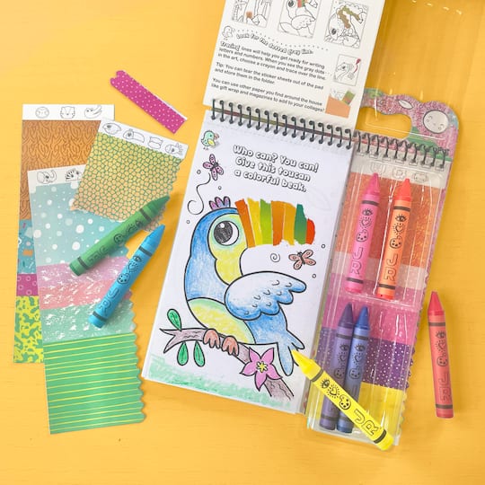 Bright Stripes iHeartArt Art on the Go! Safari Collage Activity Pad
